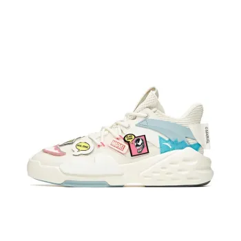 MARVEL x Anta Bastard Anti Slip Wear Resistant Mid Top Skateboard Shoes Men's Ivory White