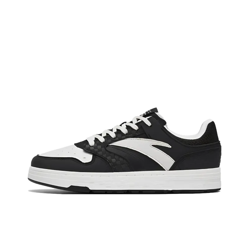 Anta Street Naughty Anti Slip Wear Resistant Low Top Skateboard Shoes Women's Black White-0