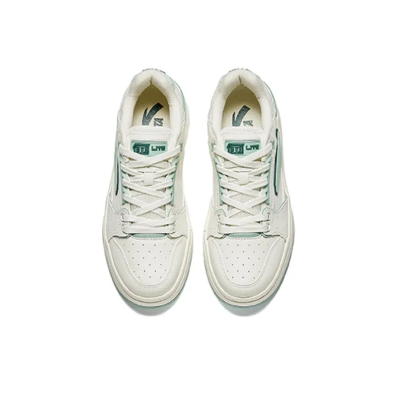 Anta Street Naughty LITE Durable Breathable Low-Top Skateboard Shoes Women's White Green-2