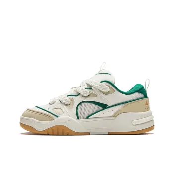 Anta AOJIE S Cushioning Wear Resistant Low Top Skateboard Shoes Men's White Yellow Green