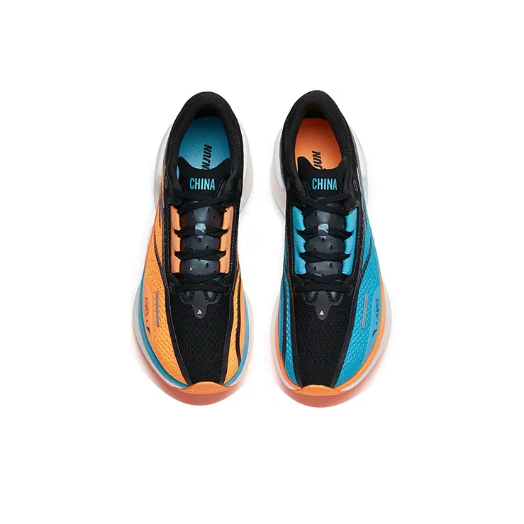 ANTA Crash Wave 1 Running Shoes Men Low Top Blue/Fluorescent Orange/Black-2