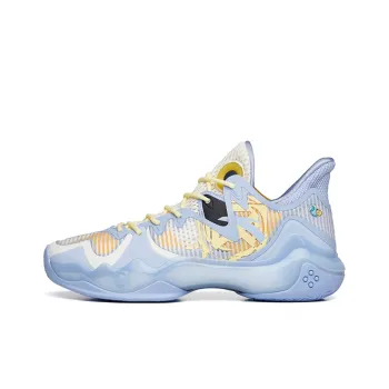 Anta Shock Wave 4 Gourmet Limited Snail Paste Durable Breathable Low Top Basketball Shoes Men's Blue Yellow