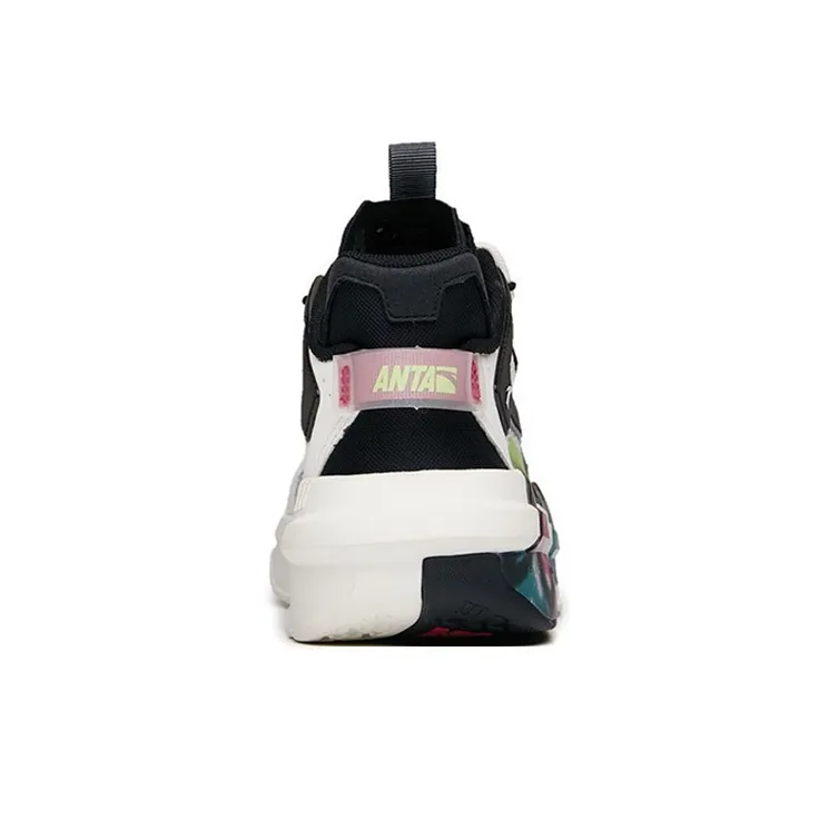 ANTA Bastard Casual Shoes Women's Mid Top Ivory White/Black/Magenta-3