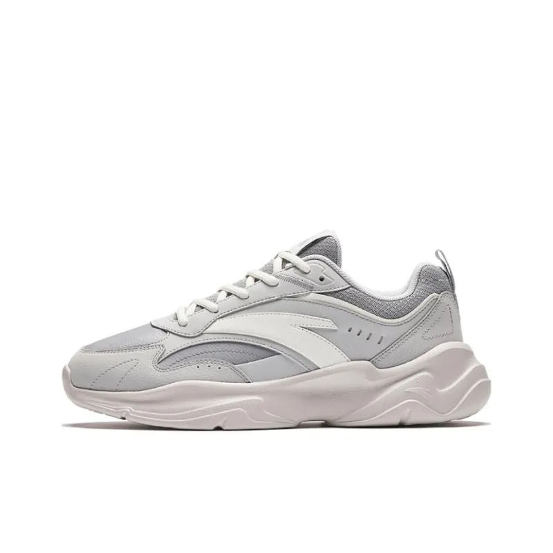 Anta Chaobai Gz Cushioning Anti Slip And Wear Resistant Low Top Casual Shoes Men's Beige Gray-0