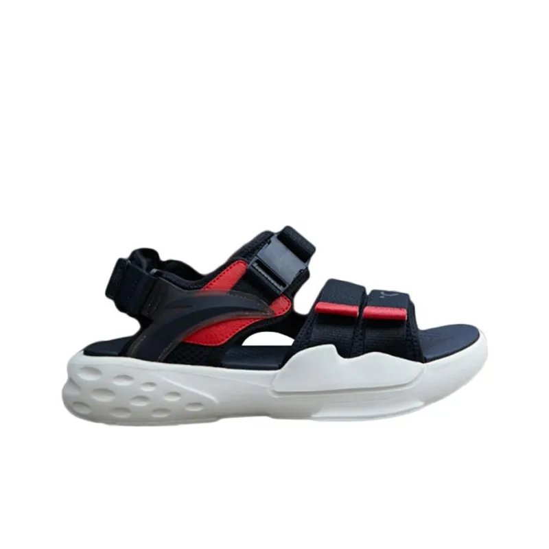 Anta C37° Life Collection Beach Sandals Men's Black Red-1