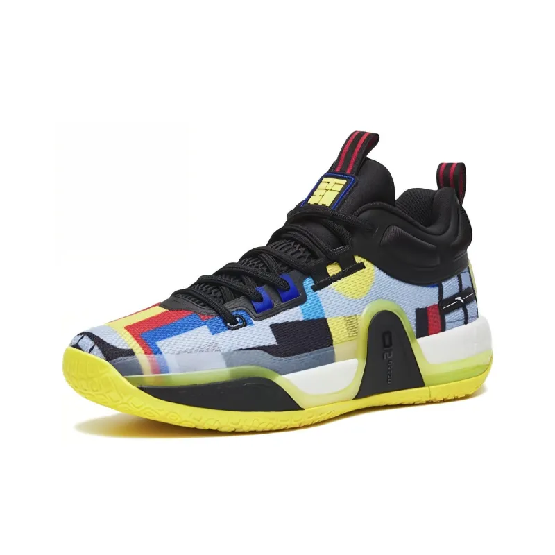 Anta Bastard Cushioning Anti Slip And Wear Resistant Low Top Basketball Shoes Men's Black Yellow-2