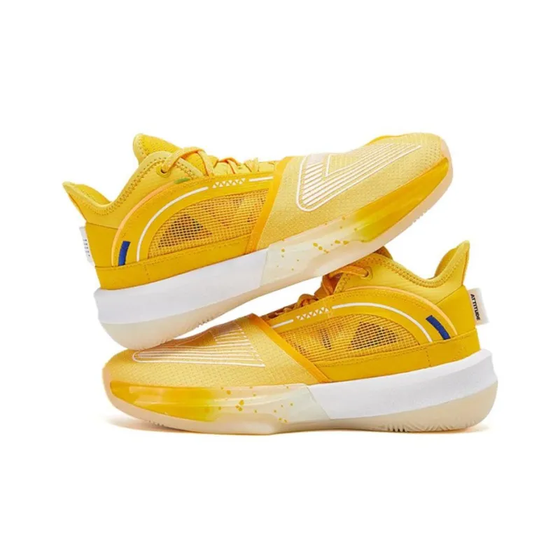 PEAK State Extremely Large Triangle 1.0 Basketball Shoes Unisex Mid Top Bright Yellow-3