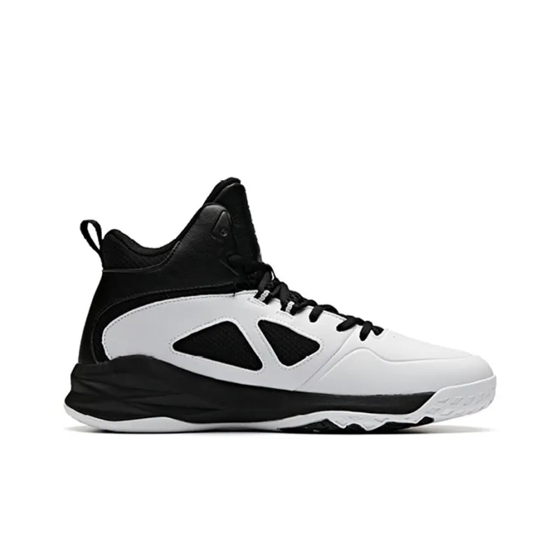 Anta Bastard Cushioning Anti-Slip And Wear-Resistant Mid-Top Vintage Basketball Shoes Men's White Black-1