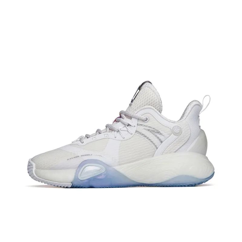 Anta Bubble Bomb Cushioned Slip Resistant Abrasion Resistant Low Top Performance Basketball Shoes Women's White-0