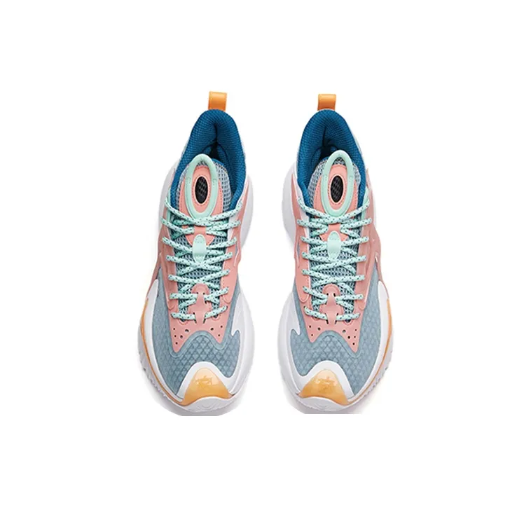 Anta Berserk 3 Cushioning Anti-Slip And Wear-Resistant High-Top Performance Basketball Shoes Pink Green-3