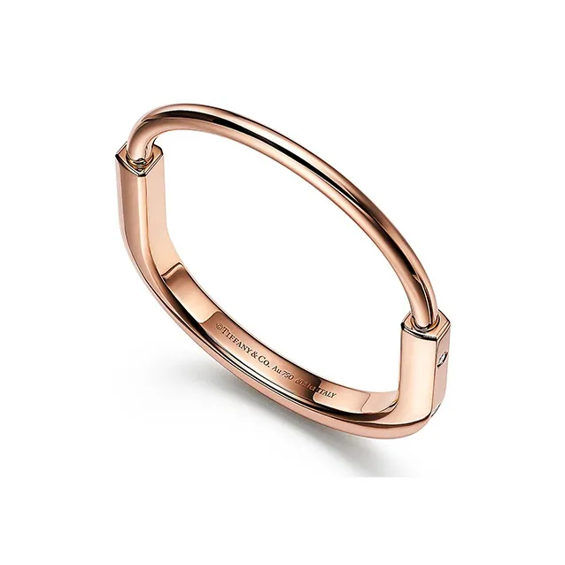 TIFFANY & CO. Lock Bangles Unisex Rose Gold-2
