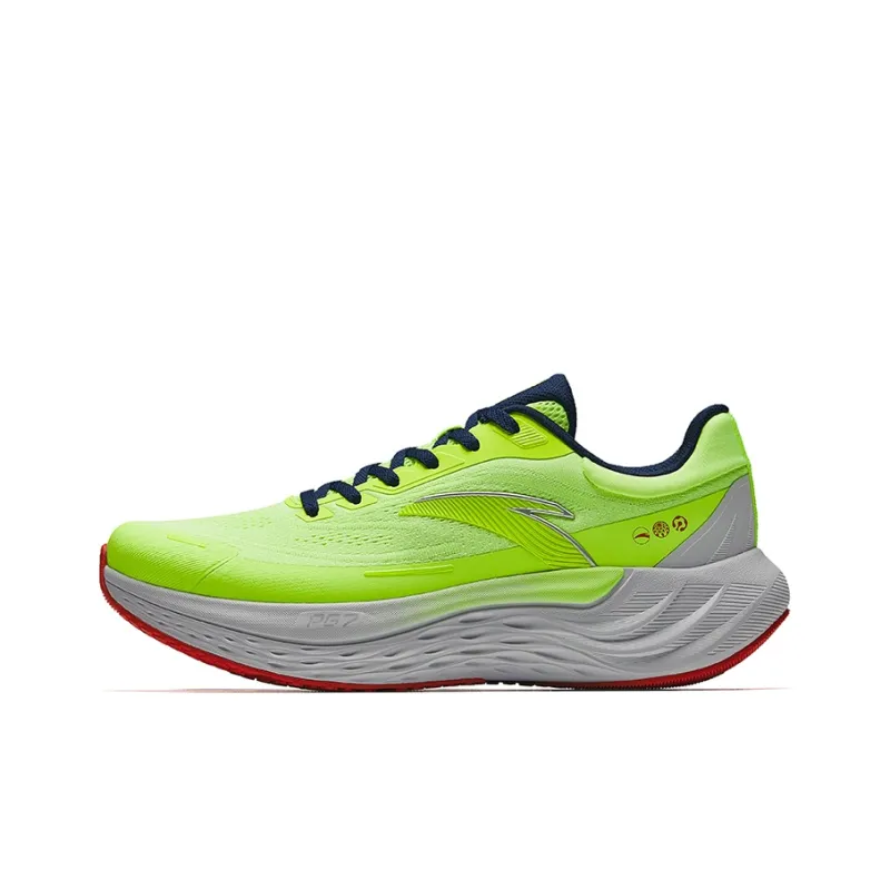 Anta Travel Step Low Top Running Shoes Men's Neon Frequency Green/Sand Grain Gray-0