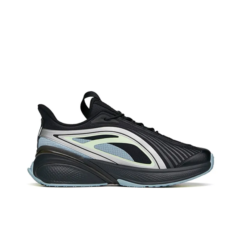 Anta C37 2.0 Cushioning Anti Slip Wear Resistant Breathability Low Top C37 2.0 Running Shoes Men's Black Thin Blue-1
