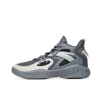 Anta Windhole Cushioning Anti Slip And Wear Resistant Mid Top Basketball Shoes Gray