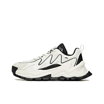Anta Hot Cushioning Anti Slip Wear Resistant Breathability Low Top Chunky Sneakers Men's White Black