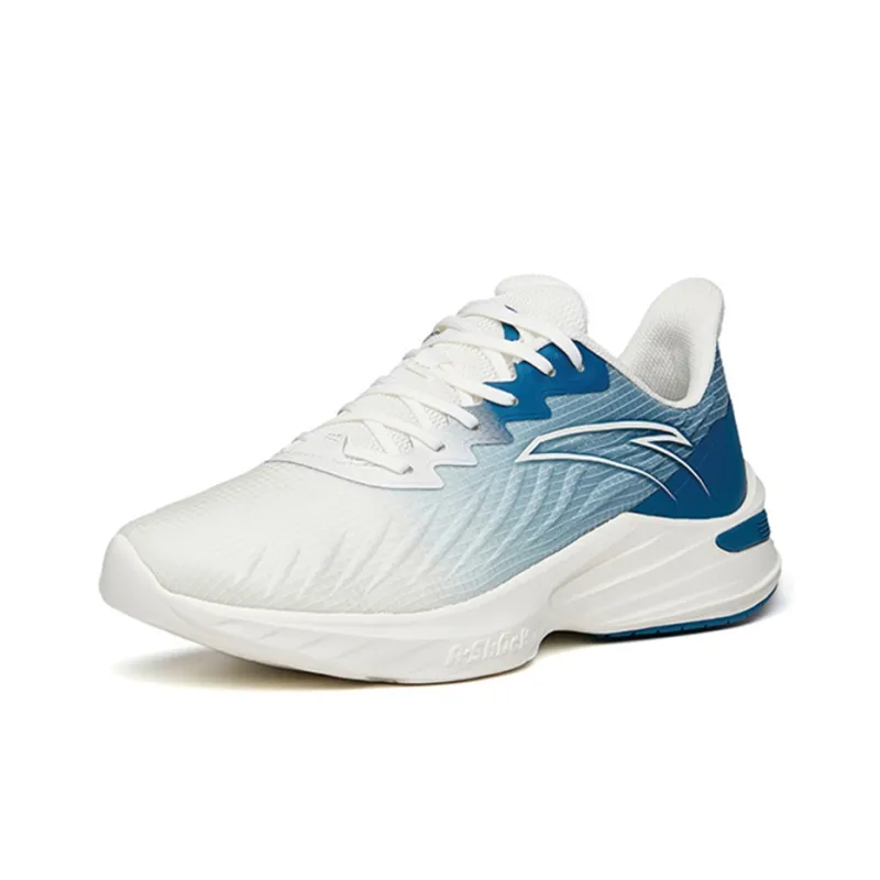 Anta DuCi1 Cushioning Anti Slip Wear Resistant Breathability Low Top Running Shoes Men's White Blue-2