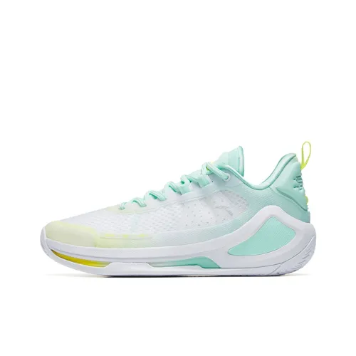 ANTA Alien 3 Basketball Shoes Men Low-Top White/Light Sand Green/Sunshine Yellow