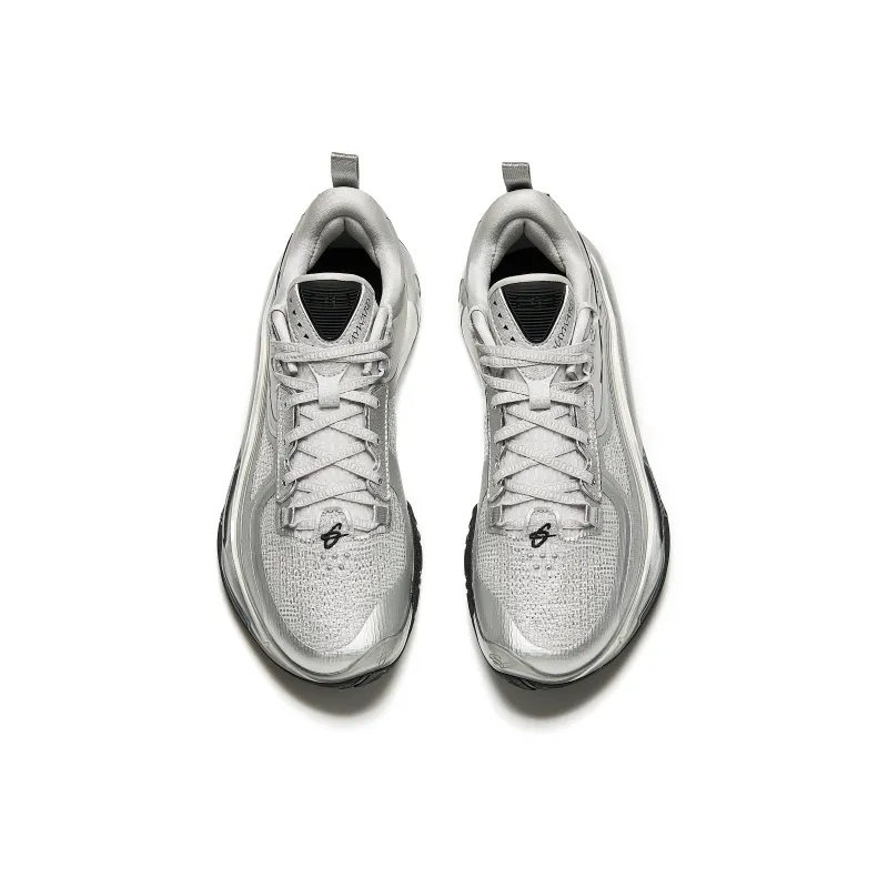 Anta GH5 Cushioning Rebound Low Top Basketball Shoes Men's Silver Black-3