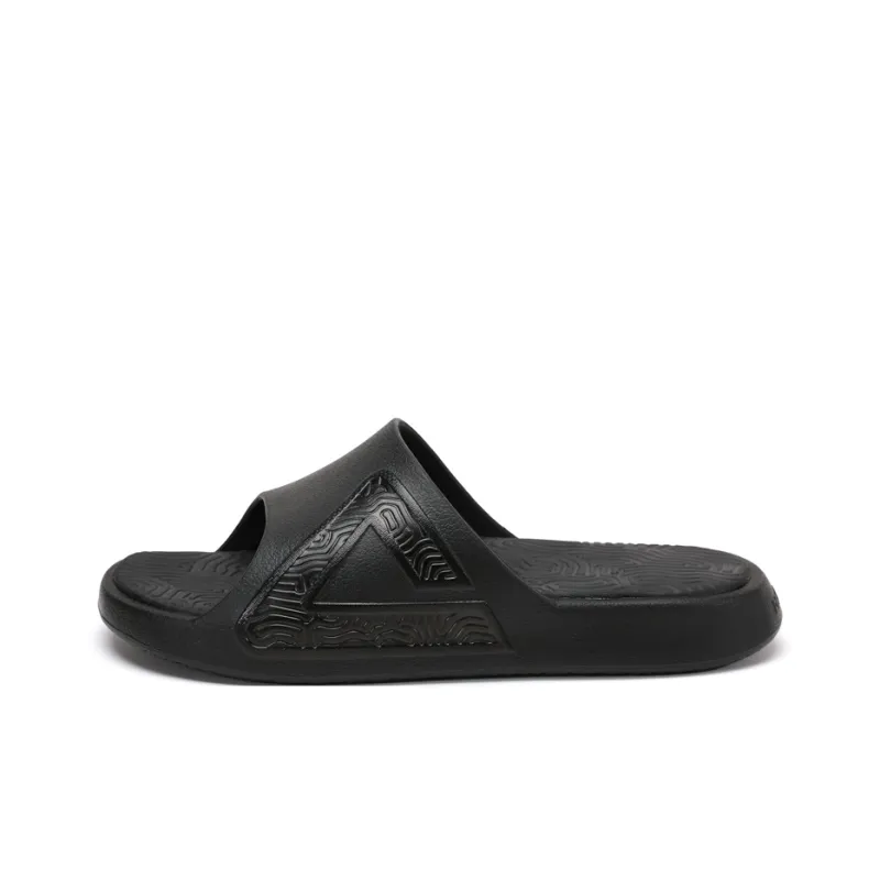 PEAK Rubber Sole Slip Resistant Abrasion Resistant Slide Slippers Unisex Black-0