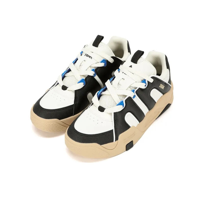 PEAK Tai Ji1.0 Anti Slip And Wear Resistant Height Increasing Low Top Skateboard Shoes Men's Black White-3