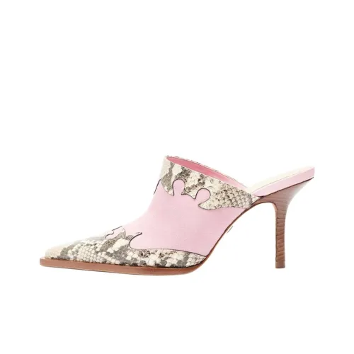 Schutz Closed Toe Slippers 9cm Women's Pink