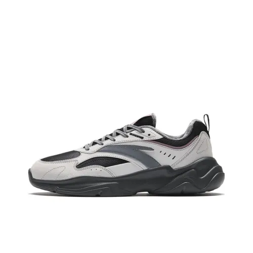 Anta Chaobai Gz Leather Upper Low Top Casual Shoes Women's Gray