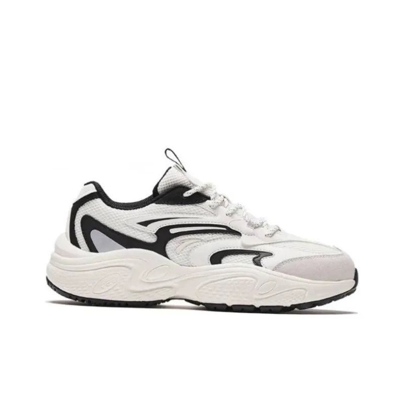 Anta C37 Series Anti Slip Wear Resistant Low Top Casual Shoes Women's White Black-1