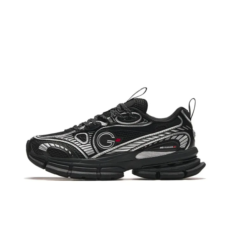 Anta Champion All Weather Series Slip Resistant Low Top Running Shoes Women's Black-0