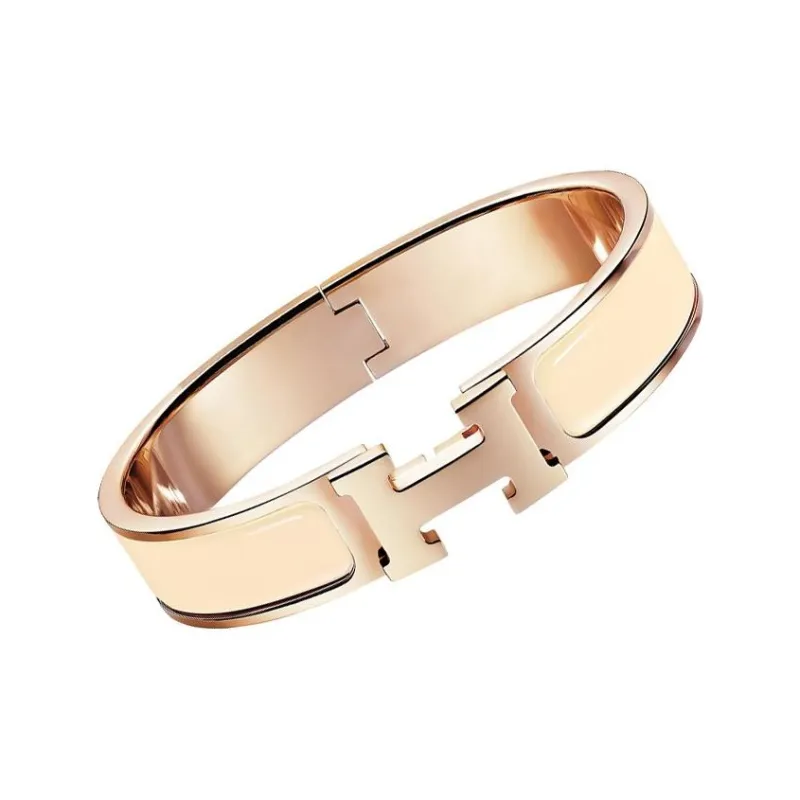 HERMES Clic H Metal Enamel Bangles Women's-1