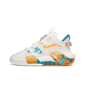 FENDER Anta Bastard 3.0 Anti Slip Wear Resistant Mid Top Skateboard Shoes Women's White Orange