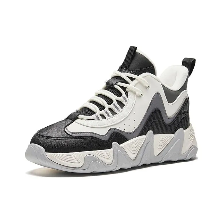 Anta Back Wave 1.0 Slip Resistant Mid Top Casual Shoes Women's Black Gray Color-1