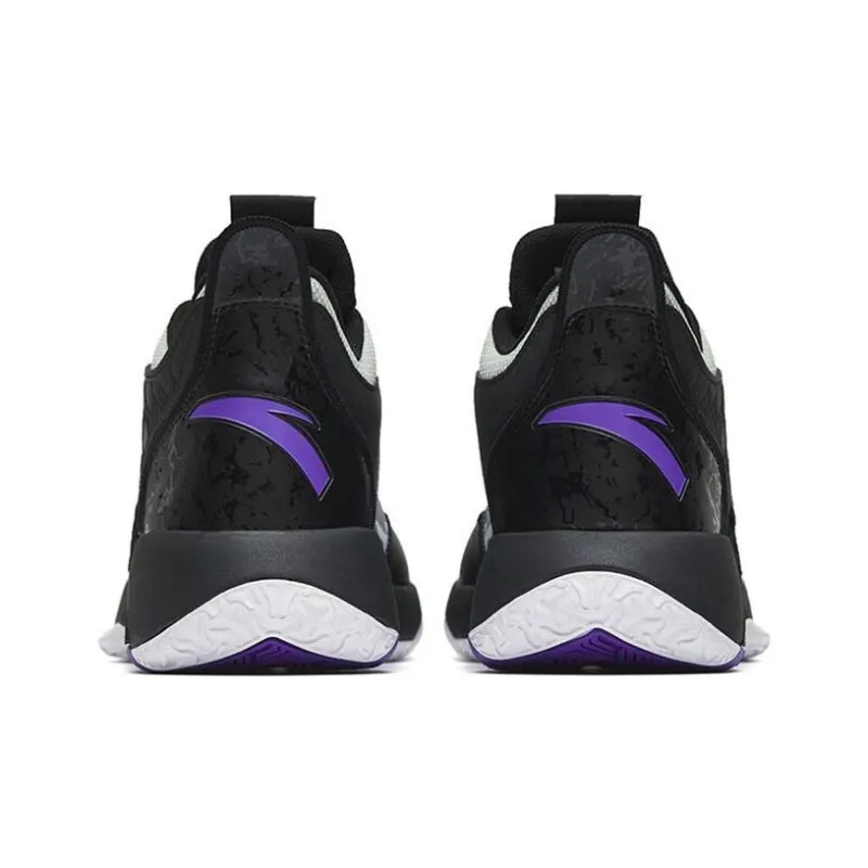 ANTA Basketball Shoes Men Mid Top Black/White/Purple-3