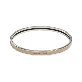 HERMES Enamel Bangles Unisex Brown