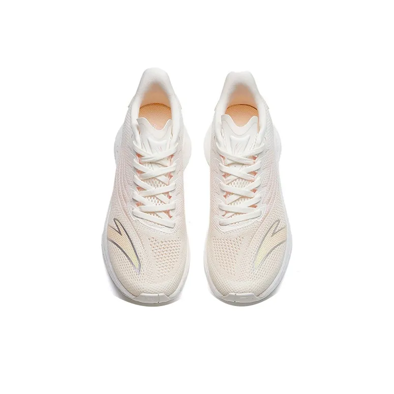 Anta MACH 2.0 Shock Absorbers Slip Resistant, Abrasion Resistant, Breathable Low Top Running Shoes Women's Ivory White-2