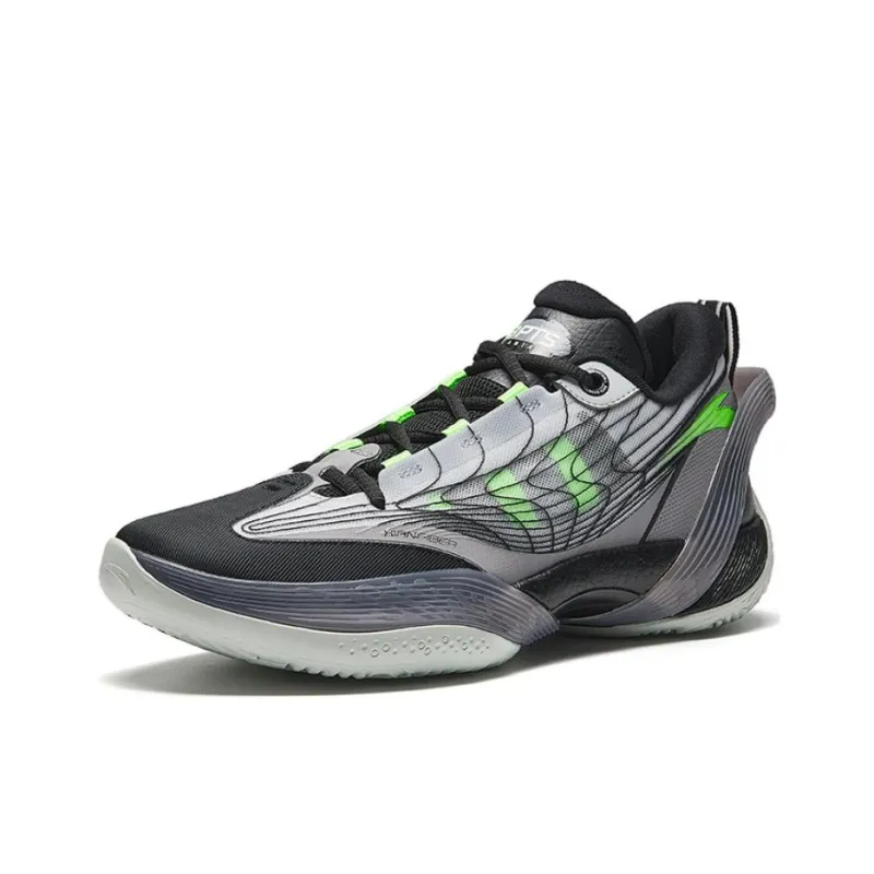 Anta Three point Rain1.0 V2 Cement Killer Anti Slip Wear Resistant Low Top Basketball Shoes Men's Green Gray-1