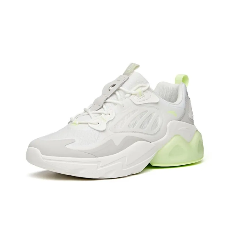 Anta Millennium 2.0 Cushioning Anti-Slip And Wear-Resistant Low-Top Chunky Sneakers Men's White Green-1