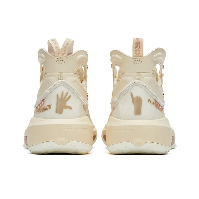 Anta KT8 G6 Soup Cushioning Anti-Slip And Wear-Resistant High-Top Performance Basketball Shoes Beige Brown-3