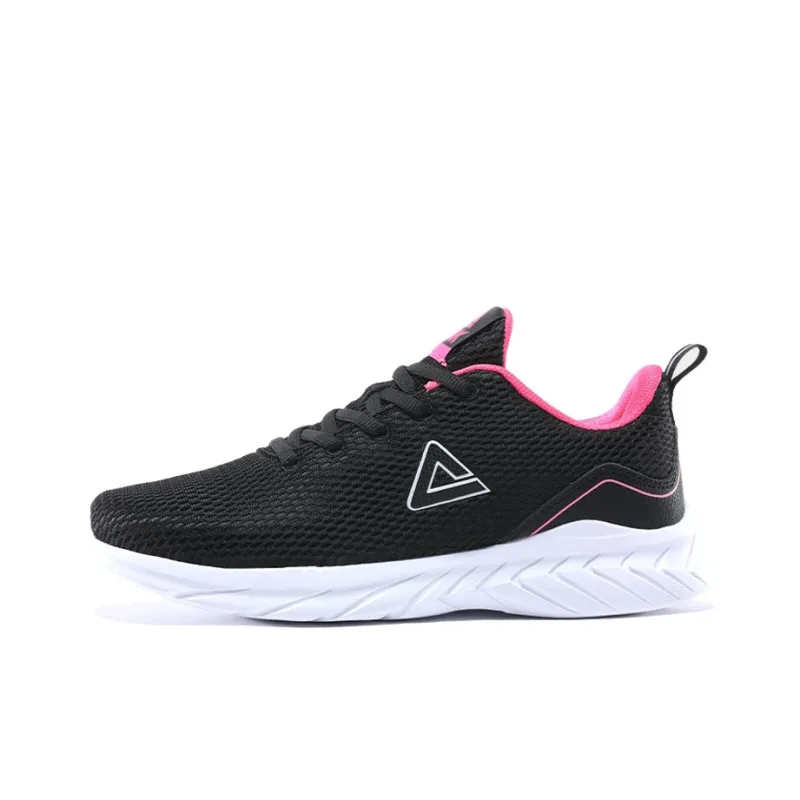 PEAK Qingyi Durable Breathable Low Top Running Shoes Women's Black Rose Red-0