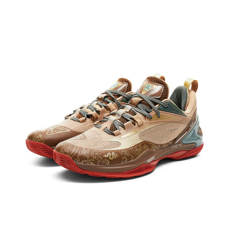 PEAK Guochuang Series Basketball Shoes Men Low Top Yellow Mud-2