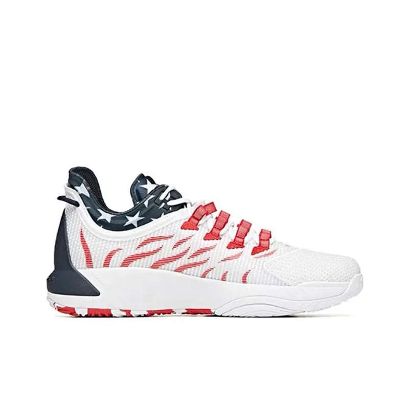 ANTA GH1 Basketball Shoes Men Low Top White/Red/Black-1