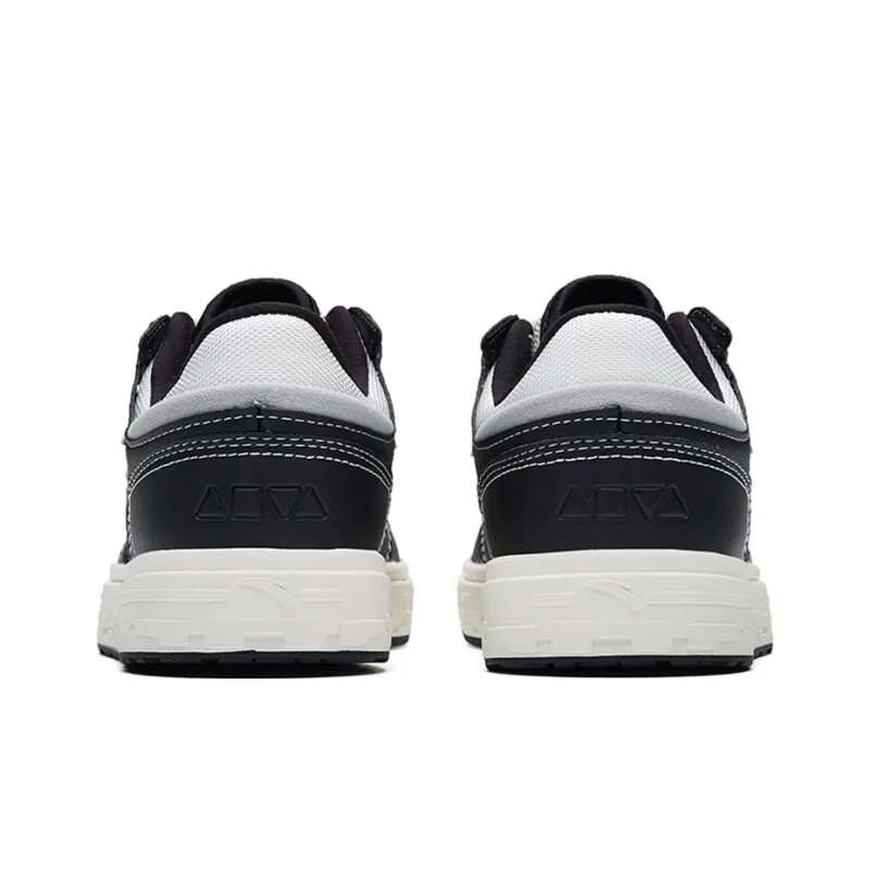 Anta Street Naughty Anti Slip Wear Resistant Low Top Skateboard Shoes Women's Black White Gray-4