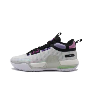 Anta Bastard Cushioning Anti Slip And Wear Resistant High Top Basketball Shoes Men's White Black Purple