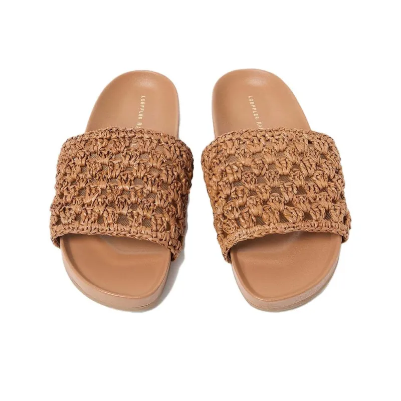 Loeffler Randall Slide Slippers Women's Brown-4