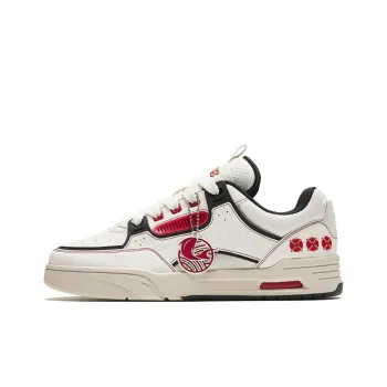 Anta AOJIE Good Things Happen Cushioning Wear Resistant Low Top Skateboard Shoes Men's White Black Red