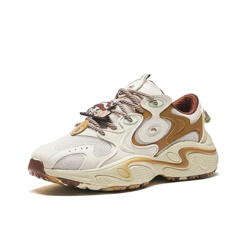 Pop Mart X ANTA Stars Chunky Sneakers Men Low Top Gray Brown Yellow-1