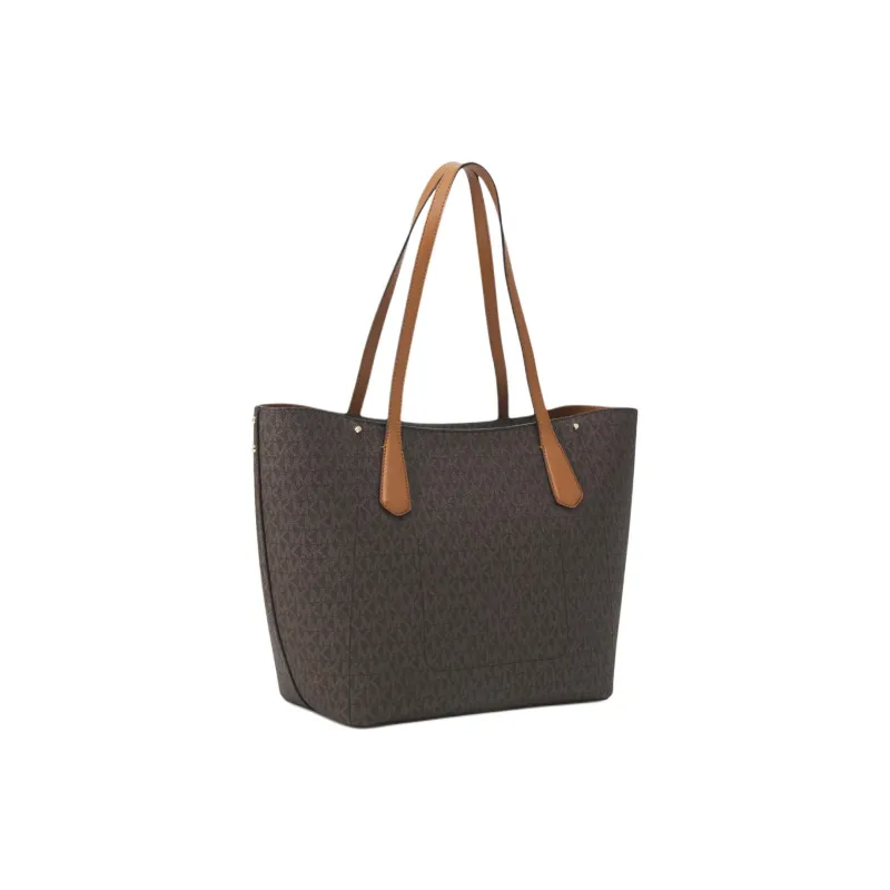 MICHAEL KORS Artificial Leather Tote Bag, Shopping Bag, Shoulder Bag Large Size Women's Dark Brown/Acorn Brown-1