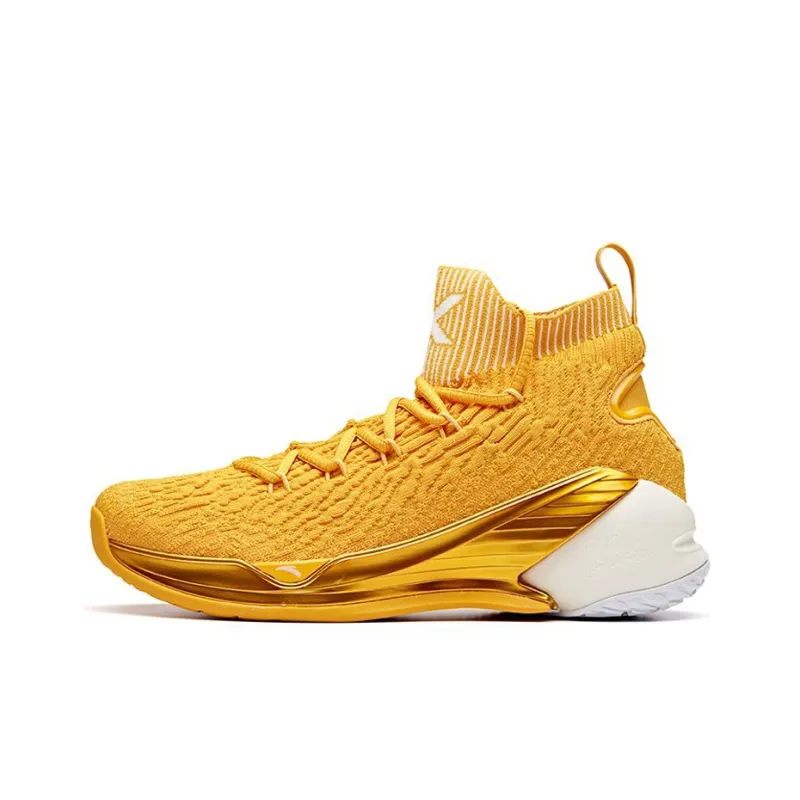 ANTA KT4 Basketball Shoes Men High Top Ginger Yellow/White-0