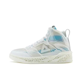 PEAK FUTURE 3D 910 Anti Slip Wear Resistant High Top Skateboard Shoes Men's White Blue