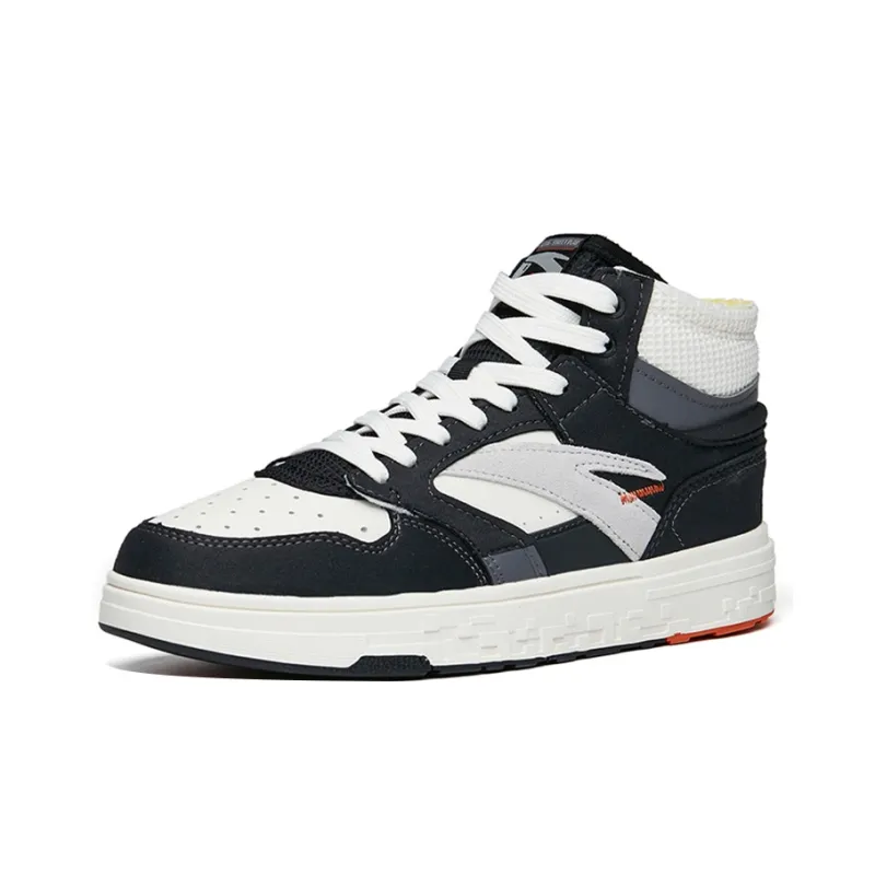 Anta Street Naughty Anti Slip Wear Resistant Mid Top Skateboard Shoes Men's Black White Gray-1