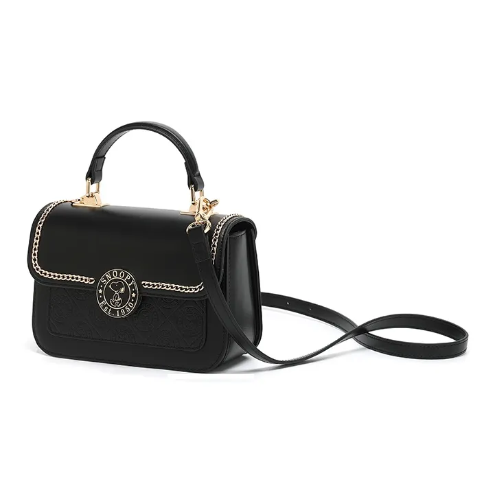 SNOOPY PU Shoulder Bag Crossbody Bag Handbag Regular Women's Black-2